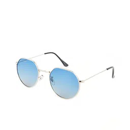 Micelo Martin Unisex Blue Lens & Silver-Toned Round Sunglasses with UV Protected Lens-picture-25