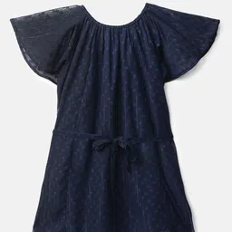 United Colors of Benetton Girls Navy Blue A-Line Dress image 3