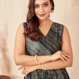 CHANSI Printed Flared Midi Ethnic Dresses image 2