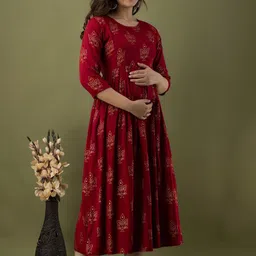 Mialo fashion Printed Gown Shaped  Flared Ethnic Dresses image 3