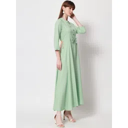 ftDiva Mandarin Collar Maxi Ethnic Dresses image 3