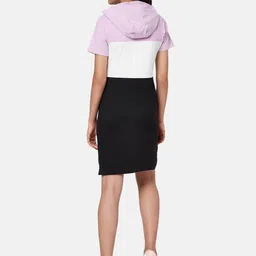 Coolsters by Pantaloons Girls Black & Lavender Colourblocked T-shirt Dress image 3