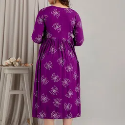 Mialo fashion Printed Flared Midi Maternity Feeding Dress image 4