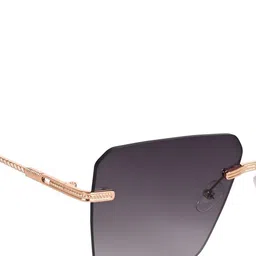 AISLIN Unisex Wayfarer Sunglasses with UV Protected Lens ES_12840-91-AS-9036-GRY-GLD-WF image 4