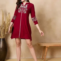 Anouk Embroidered A-Line Ethnic Dress image 5