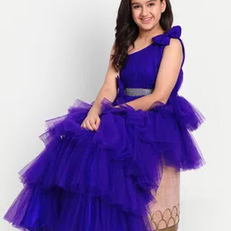 TILISM Girls Net Fit & Flare Tulle Maxi Dress image 5