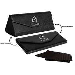 AISLIN Unisex Wayfarer Sunglasses with UV Protected Lens ES_12844-91-AS-Z351-BLK-GLBK-WF image 2