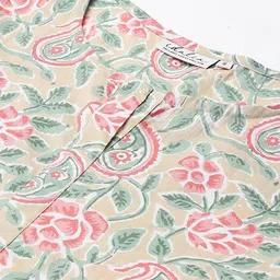 Idalia Beige & Pink Floral Maxi Maxi Dress image 4