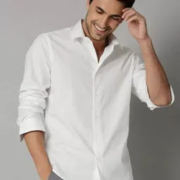 gloren Men Slim Fit Solid Spread Collar Casual Shirt-picture-10