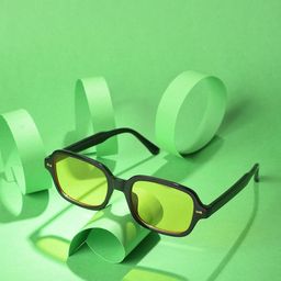 HAUTE SAUCE by Campus Sutra Women Yellow Lens & Black Oval Sunglasses with Polarised Lens-picture-24