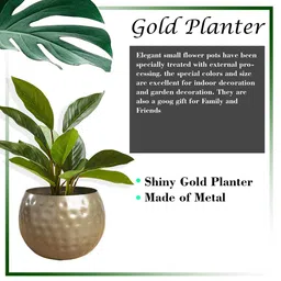 Homesake Set Of 4 Gold Toned Metal Planters image 3