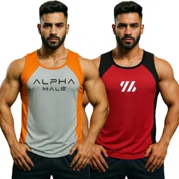 dashzone Pack of 2 Men Printed Round Neck Polyester Multicolor T-Shirt-picture-45