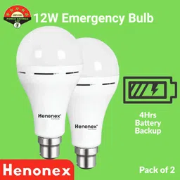 henonex Long Duration 12W Rechargeable LED Emergency Bulbs – Pack of 2 2 hrs Bulb Emergency Light-picture-31