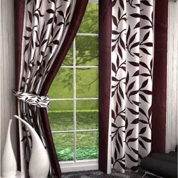 panipat textile hub 213 cm (7 ft) Polyester Door Curtain (Pack Of 2)-picture-19