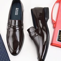 HERE&NOW Men Textured Formal Loafers-picture-19
