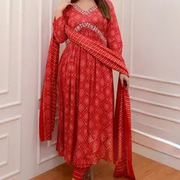 rohika Women Viscose Rayon Kurta Palazzo Dupatta Set image 4