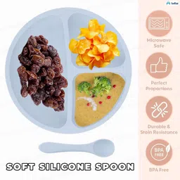 funblast Self-Feeding Baby Dish With Suction Cups, Toddler Plates, Microwave & Oven Safe - Silicone image 3