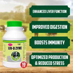 super pure LIV-O Zyme | Ayurvedic Liver Tonic & Digestive Enzyme Syrup for Cows, Goats Pet Health Supplements image 3