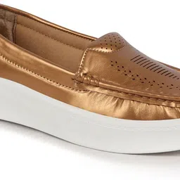 fausto Perforation Laser Cut Stitched Casual Slip On Loafer|Work|Outdoor|Office Wear Slip On For Women image 3