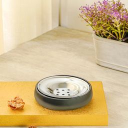 Pure Home and Living Black Solid Frosted Glass Soap Dish-picture-36