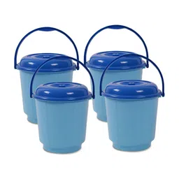 Kuber Industries Blue 4Pcs Buckets With Lids 18ltr-image-29