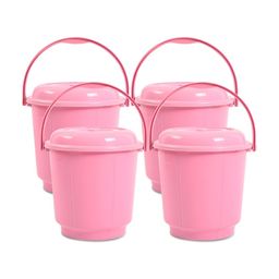 Kuber Industries Pink 4 Pieces Bucket with Lid 18 L-picture-26