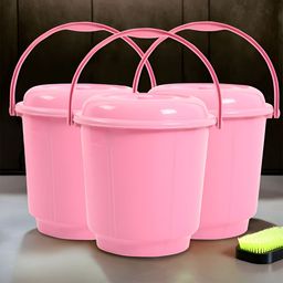 Kuber Industries Pink 3 Pieces Bath Accessories Set 18L Each-picture-40