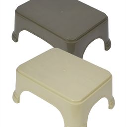 Kuber Industries Brown & Cream-Coloured 2 piece Solid Plastic Bath Accessories Set-picture-44