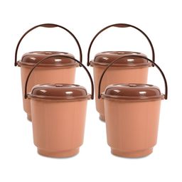 Kuber Industries Coffee Brown 4 Pieces Bath Accessories Set 18L Each-picture-29