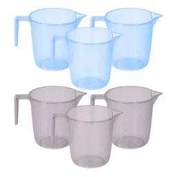 Kuber Industries Blue & Grey 6 Pieces Bath Mug 1.1L each image 2