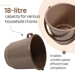 Kuber Industries Pink & Brown 6 Pieces Bucket with Lid 18 L image 3