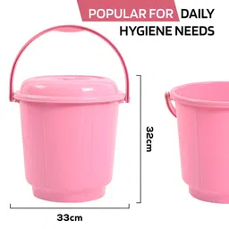 Kuber Industries Pink 4 Pieces Bucket with Lid 18 L image 4