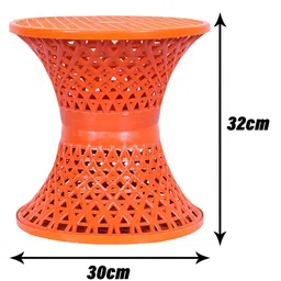 Kuber Industries Orange Plastic Ottomans image 2