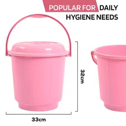 Kuber Industries Pink 5 Pieces Buckets With Lid 18L Each image 3