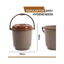 Kuber Industries Pink & Grey 2 Pieces Plastic Bathroom Accessories Set image 4