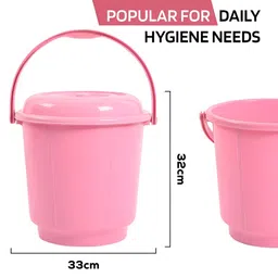 Kuber Industries Pink & Cream-Coloured 3 Pieces Bath Accessories Set image 2