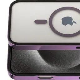 luxury kase Luxury KaseLK178 Electroplate Titanium Magnet Wireless Solid iPhone 16 Pro Back Case image 2