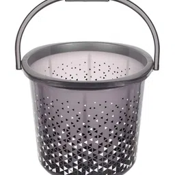 Kuber Industries Grey & White 2 Pieces Geometric Printed Unbreakable Bathroom Bucket 18L image 4