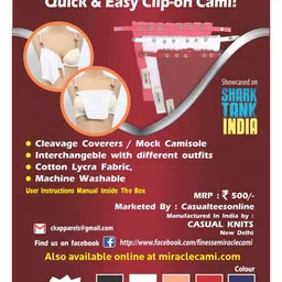 Finesse Miracle Cami Pack Of 3 Solid Quick & Easy Clip-on Camisoles image 4