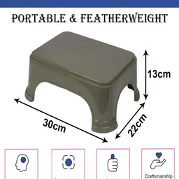 Kuber Industries Grey 3Pcs Bathroom Step Stool image 5