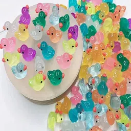 CHOCOZONE Pink & Green 30 Pcs Duck Miniatures Garden Accessory image 1