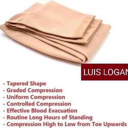 luis logan Ortho Varicose Vein Stocking Compression Thigh Length (Beige,S) Knee Support image 4