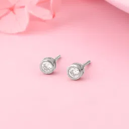 giva 925 Silver Zircon Bezel Stud Earrings for Women Zircon Sterling Silver Stud Earring-picture-29