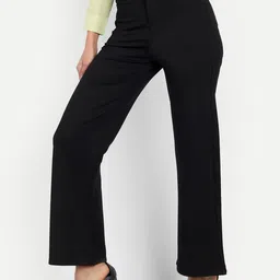broadstar Women Loose Fit Black Lycra Blend Trousers-picture-25