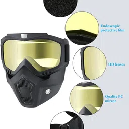 roztocze Protective Bike Riding Face Mask, Face Shield Motorcycle Goggles Motocross Bike Riding Goggles Glasses Face Dust Mask With Detachable Motorcycle Blowtorch Safety Goggle image 5