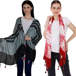 palatt Printed Pure Cotton Women Black, Maroon Scarf, Stole, Fancy Scarf-picture-10