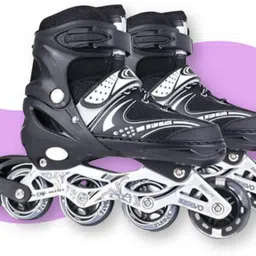 aaryajit Black Skating Shoes for Boys Kids Girls In-line Skates In-line Skates In-line Skates - Size 7 YEAR TO 17 YEAR UK-picture-14