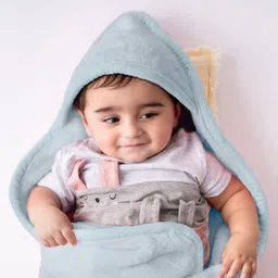 haus & kinder Solid Single Hooded Baby Blanket forAC Room-picture-18