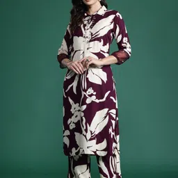 indo era Women Viscose Rayon Kurta Pant Set image 5