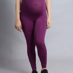 House Of Zelena Ankle Length Seamless Maternity Anti-Bacterial Leggings with Pocket-image-44